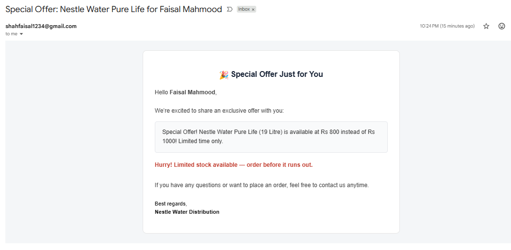Special Offer: Nestle Water Pure Life for Faisal Mahmood (13a_Email Proactive Clearance Discount Campaign.png)